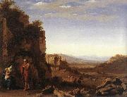 POELENBURGH, Cornelis van Rest on the Flight into Egypt af oil painting on canvas